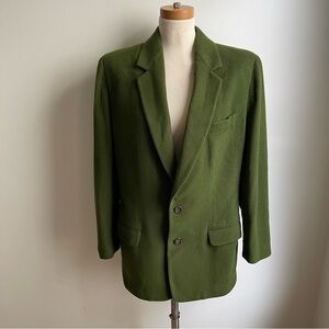 Vintage 1990s DKNY Wool Cashmere Blazer Green Two Button Hong Kong Size 10